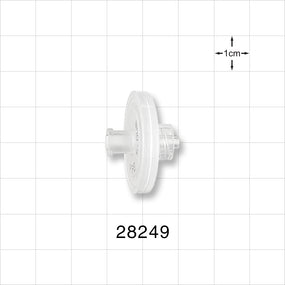 Hydrophobic Filter, Female Luer Lock Inlet, Male Luer Lock Outlet - 25mm; 5 Micron - 28249