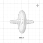 Sartopore Air Midisart Hydrophobic Filter, Stepped Barb - 64 mm; 1/4 inch - 1/2 inch Hose Barb (0.25 inch - 0.5 inch, 6.35 mm - 12.7 mm); 0.2 micron - 28309