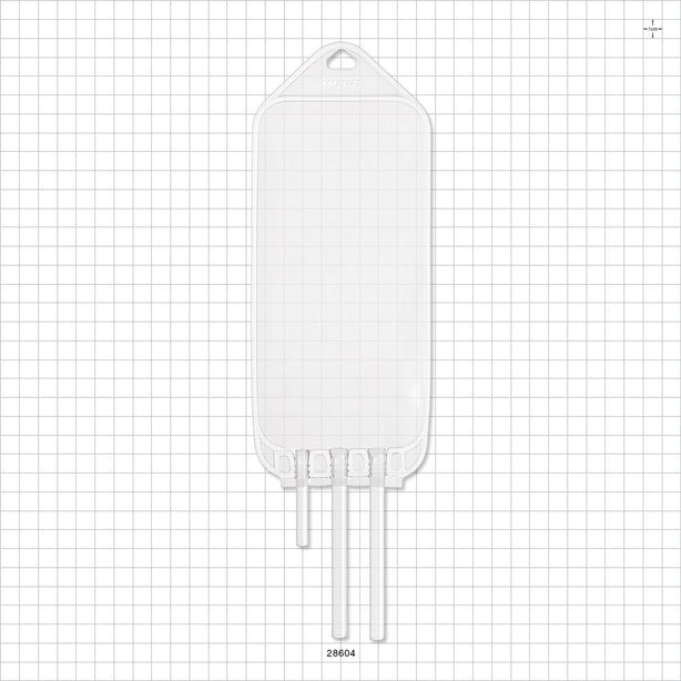 Flexboy 2D Bag Chamber, 3 Tube Ports, Non-Sterile - 250 ml; 2 Tubes 1/4 inch ID x 5/16 inch OD; 1 Tube 3/16 inch ID x 1/4 inch OD - 28604