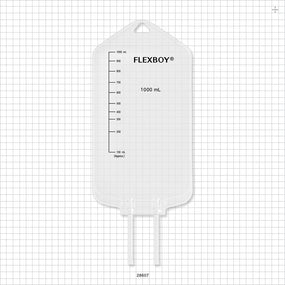 Flexboy 2D Bag Chamber, 2 Tube Ports, Non-Sterile - 1 Liter; 2 Tubes 1/4 inch ID x 5/16 inch OD - 28607