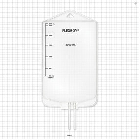 Flexboy 2D Bag Chamber, 2 Tube Ports, Non-Sterile - 3 Liter; 2 Tubes 1/4 inch ID x 5/16 inch OD - 28610