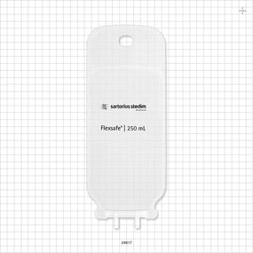 Flexsafe 2D Bag Chamber, 2 Ports, Non-Sterile - 250 ml; Both Ports Fit 1/4 inch ID Tubing (0.250 inch, 6.35 mm) - 28617