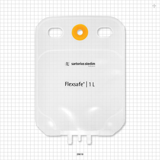 Flexsafe 2D Bag Chamber, 3 Ports, Non-Sterile - 1 Liter; 2 Ports Fit 3/8 inch ID Tubing (0.375 inch, 9.53 mm); 1 Port Fits 1/4 inch ID Tubing (0.25 inch, 6.35 mm) - 28619