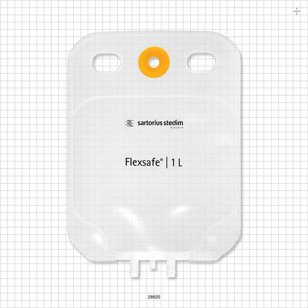 Flexsafe 2D Bag Chamber, 2 Ports, Non-Sterile - 1 Liter; 2 Ports Fit 3/8 inch ID Tubing (0.375 inch, 9.53 mm); 1 Plugged Port - 28620