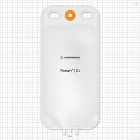 Flexsafe 2D Bag Chamber, 2 Ports, Non-Sterile - 3 Liter; 2 Ports Fit 3/8 inch ID Tubing (0.375 inch, 9.53 mm); 1 Plugged Port - 28622
