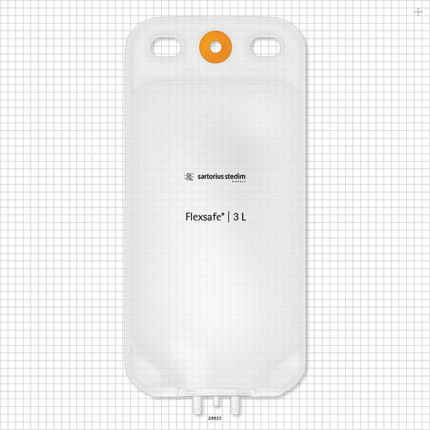 Flexsafe 2D Bag Chamber, 2 Ports, Non-Sterile - 3 Liter; 2 Ports Fit 3/8 inch ID Tubing (0.375 inch, 9.53 mm); 1 Plugged Port - 28622