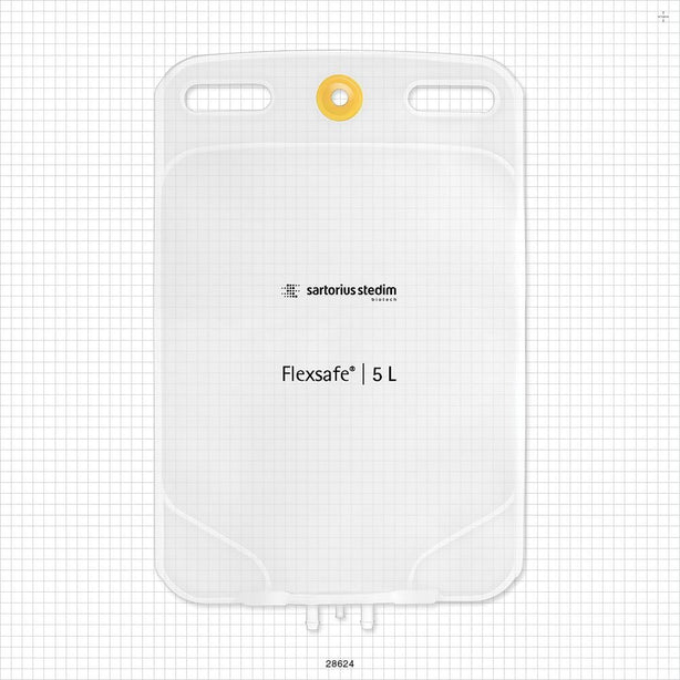 Flexsafe 2D Bag Chamber, 2 Ports, Non-Sterile - 5 Liter; 2 Ports Fit 3/8 inch ID Tubing (0.375 inch, 9.53 mm); 1 Plugged Port - 28624