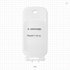 Flexsafe 2D Bag Chamber, 2 Ports, Non-Sterile - 150 ml; Both Ports Fit 1/8 inch ID Tubing (0.125 inch, 3.18 mm) - 28630