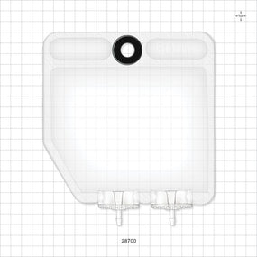 2D Bag Chamber, 2 Ports, Non-Sterile - 50 ml; Both Ports Fit 1/8 inch ID Tubing (0.125 inch, 3.18 mm) - 28700