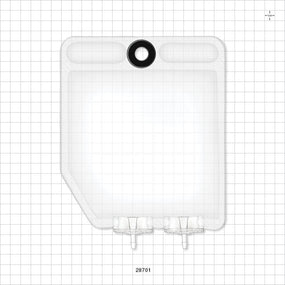 2D Bag Chamber, 2 Ports, Non-Sterile - 100 ml; Both Ports Fit 1/8 inch ID Tubing (0.125 inch, 3.18 mm) - 28701
