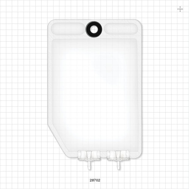 2D Bag Chamber, 2 Ports, Non-Sterile - 250 ml; Both Ports Fit 1/8 inch ID Tubing (0.125 inch, 3.18 mm) - 28702