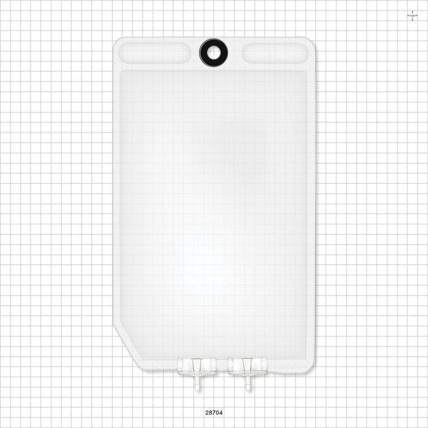 2D Bag Chamber, 2 Ports, Non-Sterile - 1 Liter; Both Ports Fit 1/8 inch ID Tubing (0.125 inch, 3.18 mm) - 28704