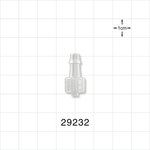 Male Luer Lock, Barbed, Natural - Fits 3/16 inch ID Tubing (0.188 inch, 4.76 mm) - 29232