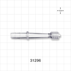 Straight Connector, Reducer, Barbed, Male Luer with Spin Lock, Clear - Fits 1/4 inch ID Tubing (0.25 inch, 6.35 mm) - 31296