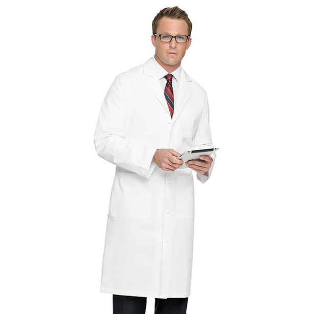 Landau Uniforms Men's Full-Length White Twill Lab Coat with 5 Buttons 3138 WWF 44 - 1.0 Each