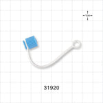Male Luer Cap, Non-Vented w/Strap, Blue - 0.205 inch ID Application Loop (5.2 mm) - 31920
