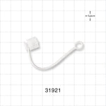 Male Luer Cap, Non-Vented w/Strap, White - 0.205 inch ID Application Loop (5.2 mm) - 31921