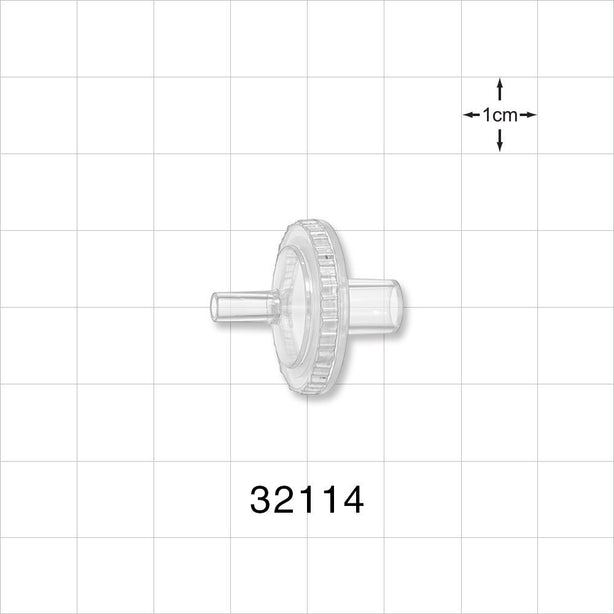 Transducer Protector, Male Luer Slip Inlet, Tubing Port Outlet - 0.204 inch ID/0.283 inch OD (5.2 mm/7.2 mm); 0.2 Micron - 32114