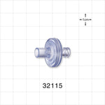 Transducer Protector, Female Luer Lock Inlet, Tubing Port Outlet - 0.217 inch ID/0.291 inch OD (5.51 mm/7.39 mm) - 32115