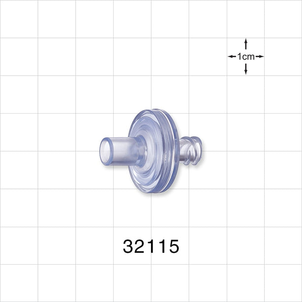 Transducer Protector, Female Luer Lock Inlet, Tubing Port Outlet - 0.217 inch ID/0.291 inch OD (5.51 mm/7.39 mm) - 32115