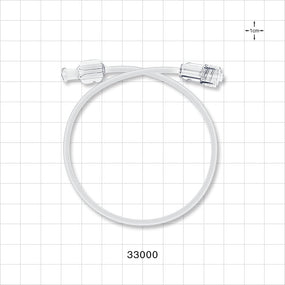 High-Durometer Extension Line, Female Luer Lock to Male Luer Lock - 90A Durometer; 0.06 inch ID x 0.125 inch OD (1.5 mm x 3.2 mm); 12 inch (305 mm) - 33000