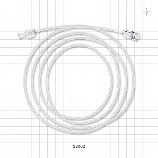 High-Durometer Extension Line, Female Luer Lock to Male Luer Lock - 90A Durometer; 0.06 inch ID x 0.125 inch OD (1.5 mm x 3.2 mm); 60 inch Length (1524 mm) - 33002