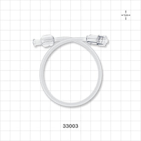 High-Pressure Extension Line, Female Luer Lock to Male Luer Lock - 0.071 inch ID x 0.158 inch OD (1.8 mm x 4 mm); 10 inch Length (254 mm); 500 psi - 33003
