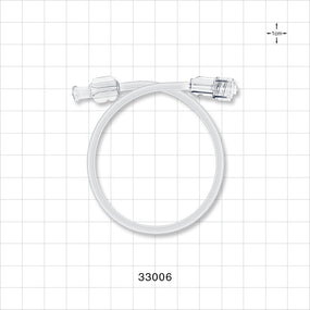 High-Pressure Extension Line, Female Luer Lock to Male Luer Lock - 0.071 inch ID x 0.188 inch OD (1.8 mm x 4.8 mm); 10 inch Length (254 mm); 900 psi - 33006