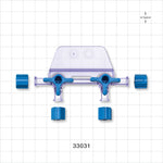 2-Gang Stopcock Manifold, 4 Female Luer Locks, Non-Vented Caps - 29 psi - 33031