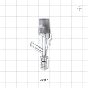One Handed Hemostasis Valve Y Connector, Rotating Male Luer Lock, Female Luer Lock Sideport - 0 FR - 9 FR (0 inch - 0.118 inch, 0 mm - 3 mm) - 33057