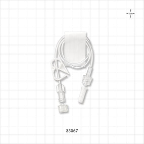 Extension Line, Female Luer Lock to Male Luer Lock with Vented Caps and Pinch Clamp - 0.038 inch ID x 0.087 inch OD (0.965 mm x 2.21 mm); 14 inch (355 mm) - 33067