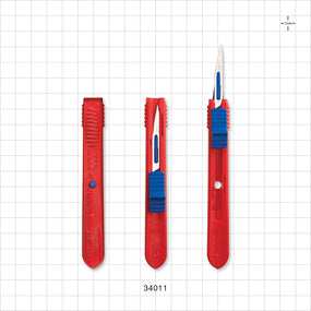 Safety Scalpel, Blue Thumb Slider, #11; 100/Box -  - 34011