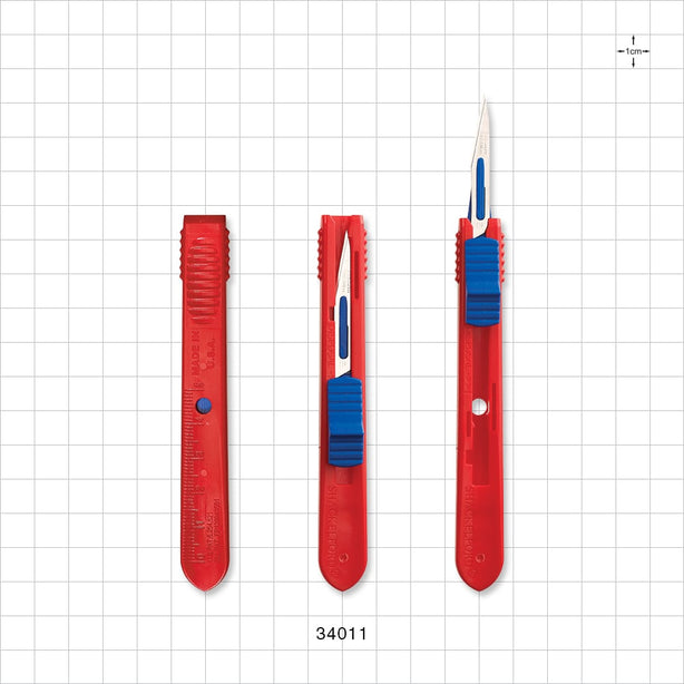 Safety Scalpel, Blue Thumb Slider, #11; 100/Box -  - 34011
