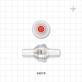 Check Valve, Barbed - Fits 1/2 inch ID Tubing (0.5 inch, 12.7 mm); 0.4 – 1 psi CP - 34019