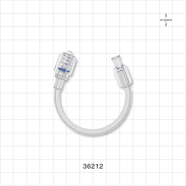 Bonded Non-Braided, High-Pressure Extension Line, Female Luer Lock to Rotating Male Luer Lock - 0.085 inch ID x 0.185 inch OD (2.2 mm x 4.7 mm); 6 inch (152.4 mm); 1000 psi - 36212