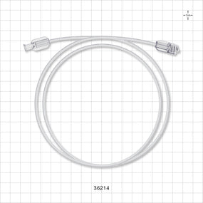 Bonded High-Durometer Extension Line, Female Luer Lock to Male Luer Lock - 90A Durometer; 0.066 inch ID x 0.122 inch OD (1.7 mm x 3.1 mm); 36 inch (914.4 mm); 100 psi - 36214