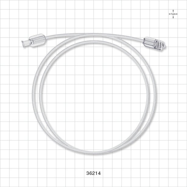 Bonded High-Durometer Extension Line, Female Luer Lock to Male Luer Lock - 90A Durometer; 0.066 inch ID x 0.122 inch OD (1.7 mm x 3.1 mm); 36 inch (914.4 mm); 100 psi - 36214