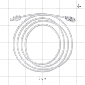Bonded High-Durometer Extension Line, Female Luer Lock to Male Luer Lock - 90A Durometer; 0.066 inch ID x 0.122 inch OD (1.7 mm x 3.1 mm); 60 inch (1524 mm); 100 psi - 36215