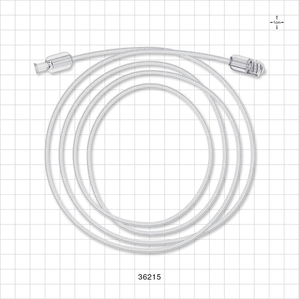 Bonded High-Durometer Extension Line, Female Luer Lock to Male Luer Lock - 90A Durometer; 0.066 inch ID x 0.122 inch OD (1.7 mm x 3.1 mm); 60 inch (1524 mm); 100 psi - 36215