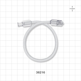 Bonded Non-Braided High Pressure Extension Line, Female Luer Lock, Male Luer Lock - 0.085 inch ID x 0.185 inch OD (2.2 mm x 4.7 mm); 10 inch (254 mm); 1000 psi - 36216