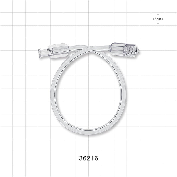 Bonded Non-Braided High Pressure Extension Line, Female Luer Lock, Male Luer Lock - 0.085 inch ID x 0.185 inch OD (2.2 mm x 4.7 mm); 10 inch (254 mm); 1000 psi - 36216