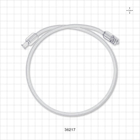 Bonded Non-Braided, High-Pressure Extension Line, Female Luer Lock to Male Luer Lock - 0.085 inch ID x 0.185 inch OD (2.2 mm x 4.7 mm); 20 inch (508 mm); 1000 psi - 36217