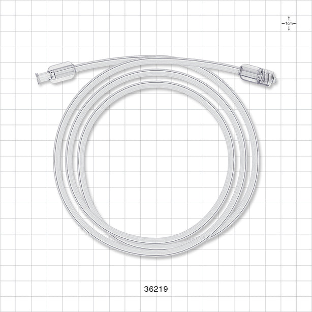 Bonded Non-Braided, High-Pressure Extension Line, Female Luer Lock to Male Luer Lock - 0.085 inch ID x 0.185 inch OD (2.2 mm x 4.7 mm); 48 inch (1219 mm); 1000 psi - 36219