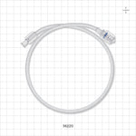 Bonded Non-Braided, High-Pressure Extension Line, Female Luer Lock to Rotating Male Luer Lock - 0.085 inch ID x 0.185 inch OD (2.2 mm x 4.7 mm); 20 inch (508 mm); 1000 psi - 36220