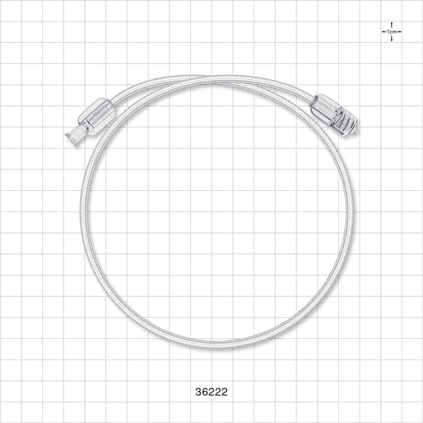 Bonded Braided High-Pressure Extension Line, Female Luer Lock to Male Luer Lock - 0.069 inch ID x 0.139 inch OD (1.8 mm x 3.5 mm); 20 inch (508 mm); 1200 psi - 36222