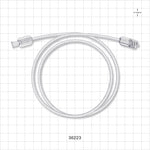 Bonded Braided High-Pressure Extension Line, Female Luer Lock to Male Luer Lock - 0.069 inch ID x 0.139 inch OD (1.8 mm x 3.5 mm); 30 inch (762 mm); 1200 psi - 36223