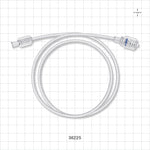 Bonded Braided High-Pressure Extension Line, Female Luer Lock to Rotating Male Luer Lock - 0.069 inch ID x 0.139 inch OD (1.8 mm x 3.5 mm); 30 inch (762 mm); 1200 psi - 36225