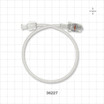 Bonded Braided High-Pressure Extension Line, Female Luer Lock to Rotating Male Luer Lock - 0.071 inch ID x 0.144 inch OD (1.8 mm x 3.7 mm); 12 inch (304.8 mm); 1200 psi - 36227