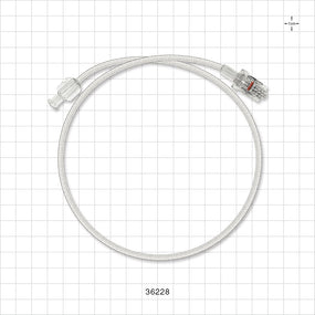 Bonded Braided High-Pressure Extension Line, Female Luer Lock to Rotating Male Luer Lock - 0.071 inch ID x 0.144 inch OD (1.8 mm x 3.7 mm); 20 inch (508 mm); 1200 psi - 36228