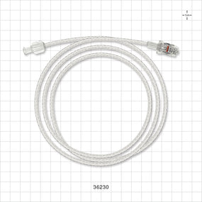 Bonded Braided High-Pressure Extension Line, Female Luer Lock to Rotating Male Luer Lock - 0.071 inch ID x 0.144 inch OD (1.8 mm x 3.7 mm); 48 inch (1219 mm); 1200 psi - 36230